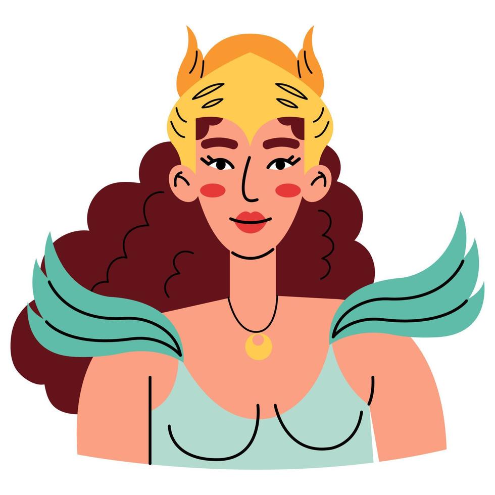 Grieks mythologie concept. godin athena - de godin van wijsheid, oorlog, strategie en heldendom. vector