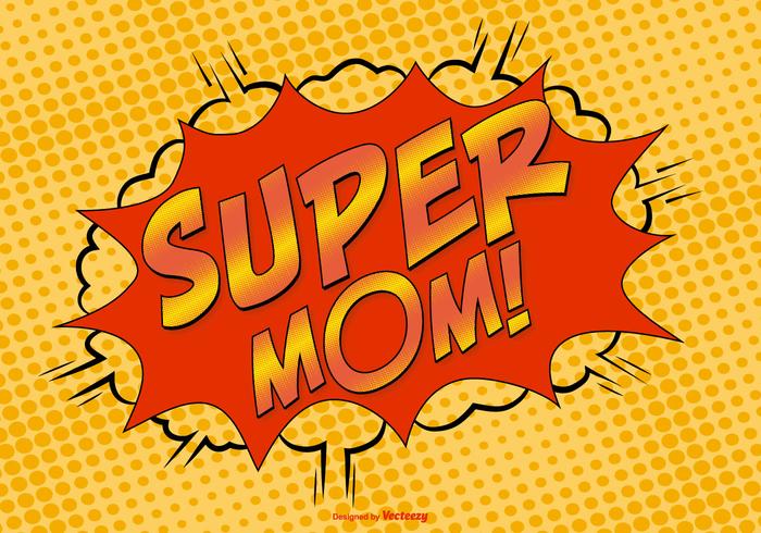 Comic Style Super Mom Illustratie vector