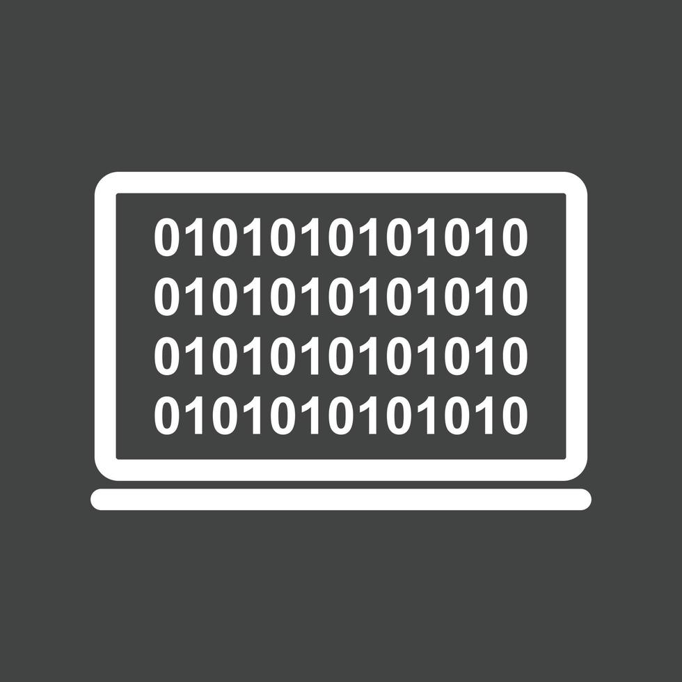 computer binair code lijn omgekeerd icoon vector