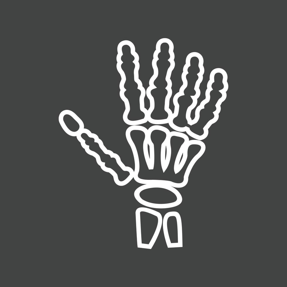 hand- skelet lijn omgekeerd icoon vector