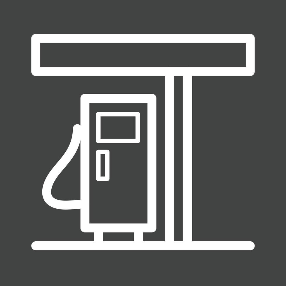 benzinestation lijn omgekeerd pictogram vector