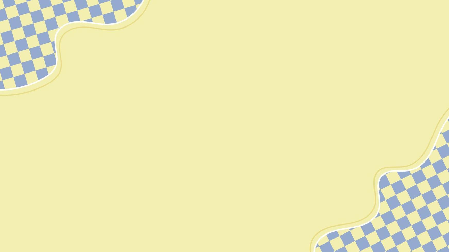 esthetisch schattig pastel geel met schaakbord, dammen decoratie kader backdrop illustratie, perfect voor behang, achtergrond, ansichtkaart, banier vector