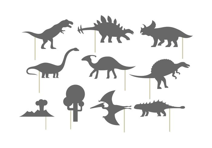 Schaduwpoppetje van dinosaurussen vector