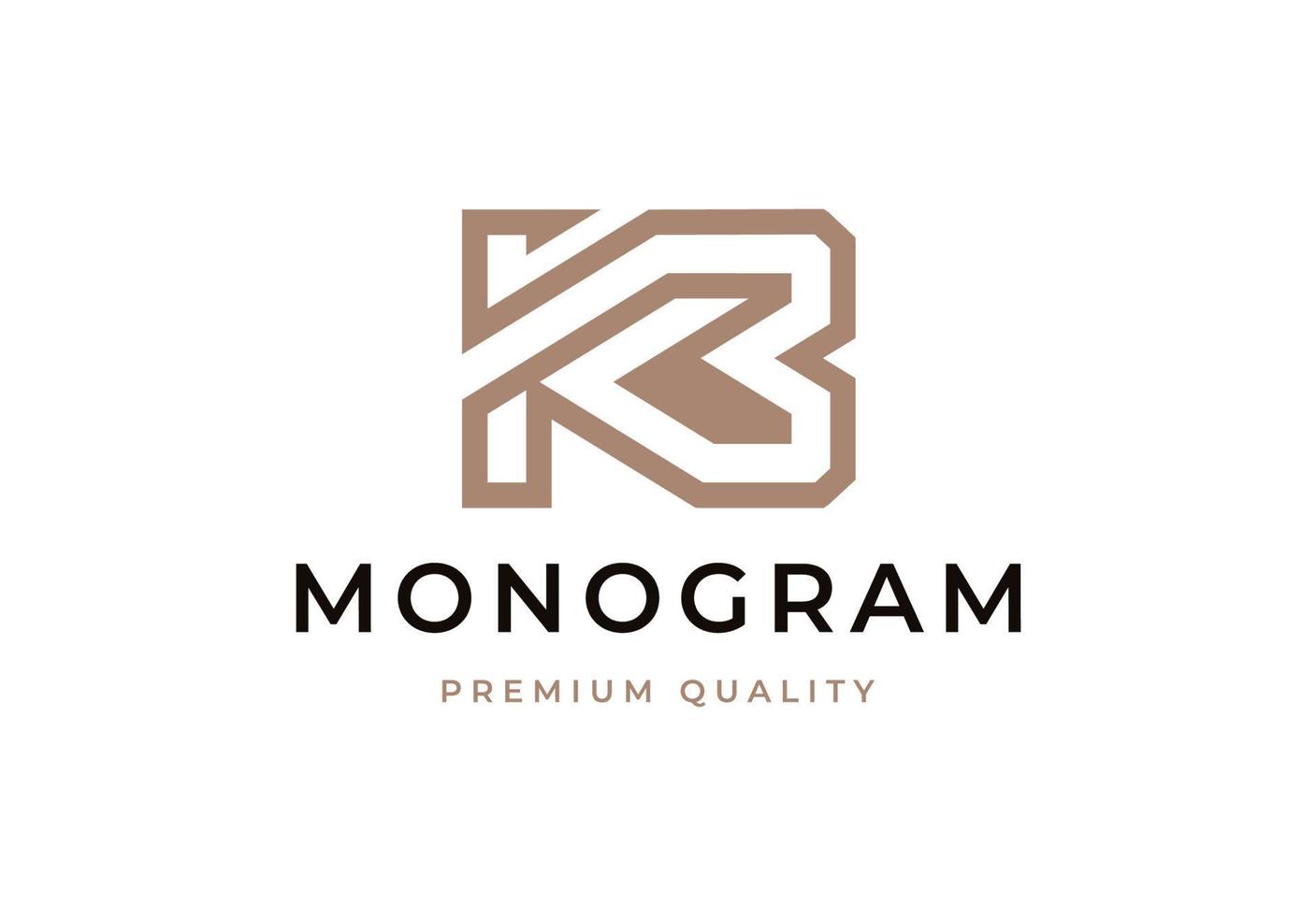 modern elegant luxe brief monogram eerste kb logo ontwerp vector