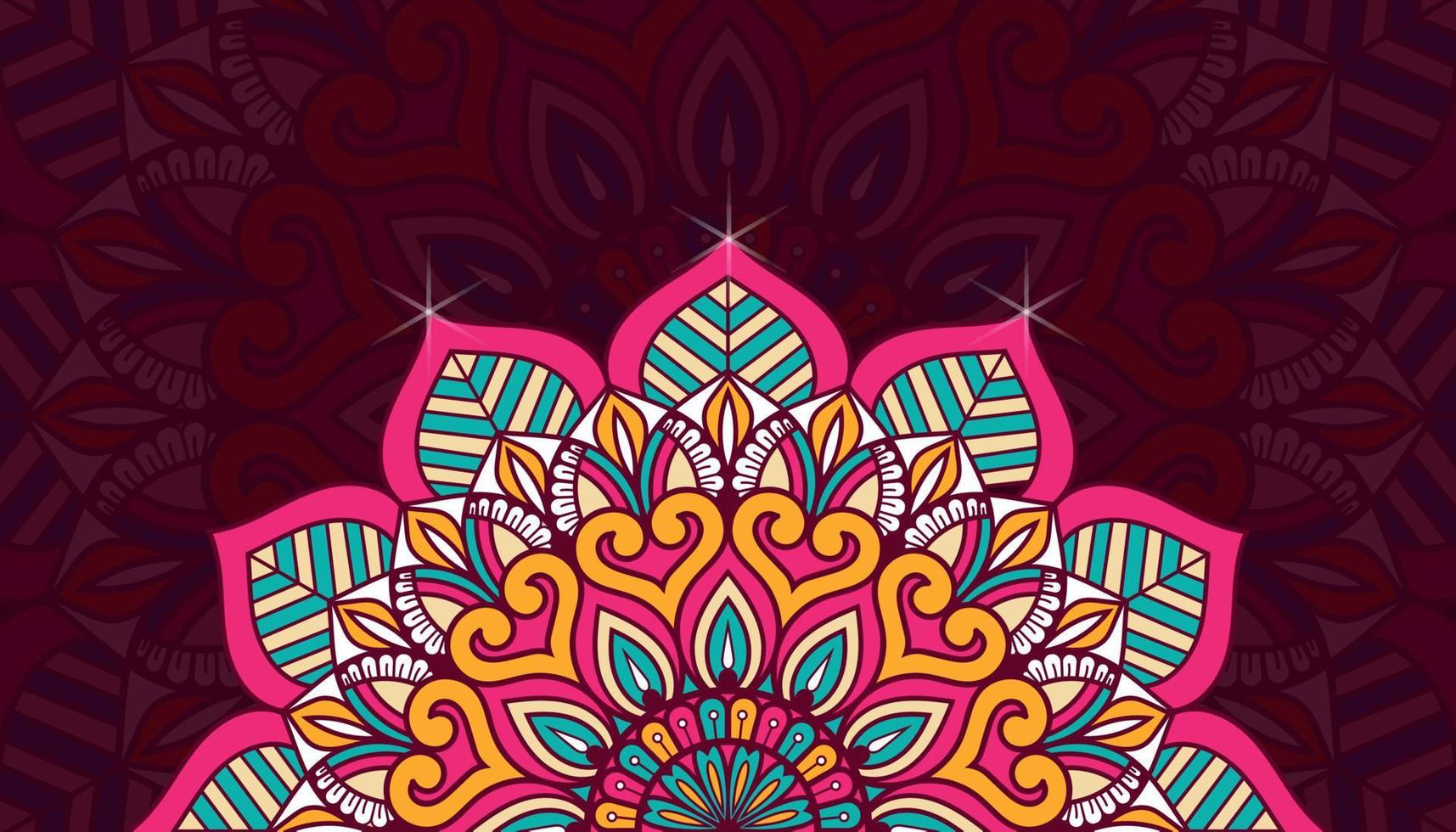 kleurrijk bloemen Indisch vrij vector mandala artwork met een gemakkelijk achtergrond