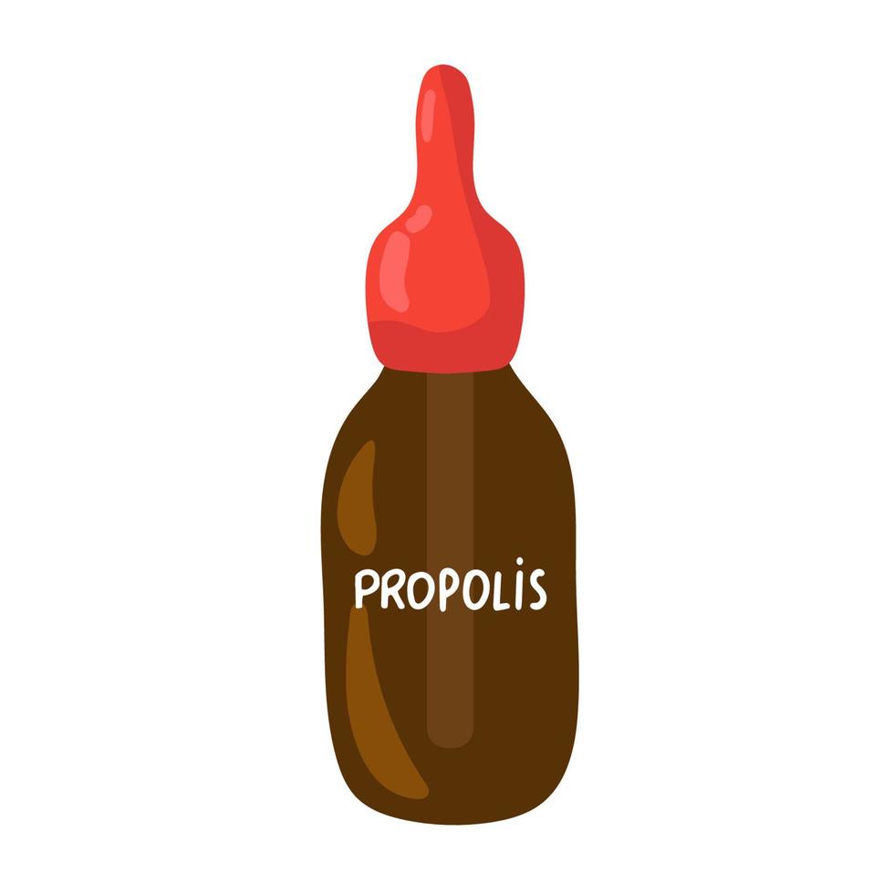 propolis fles druppelaar. vlak illustratie. geïsoleerd Aan wit vector