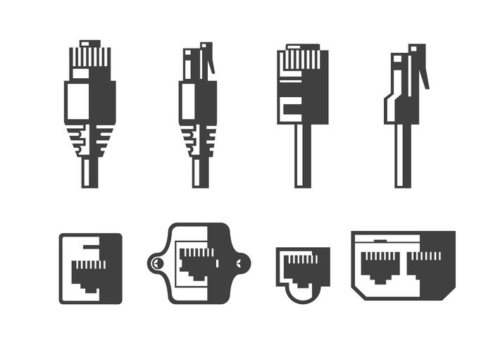 Ethernet-kabel en poortvectoren vector