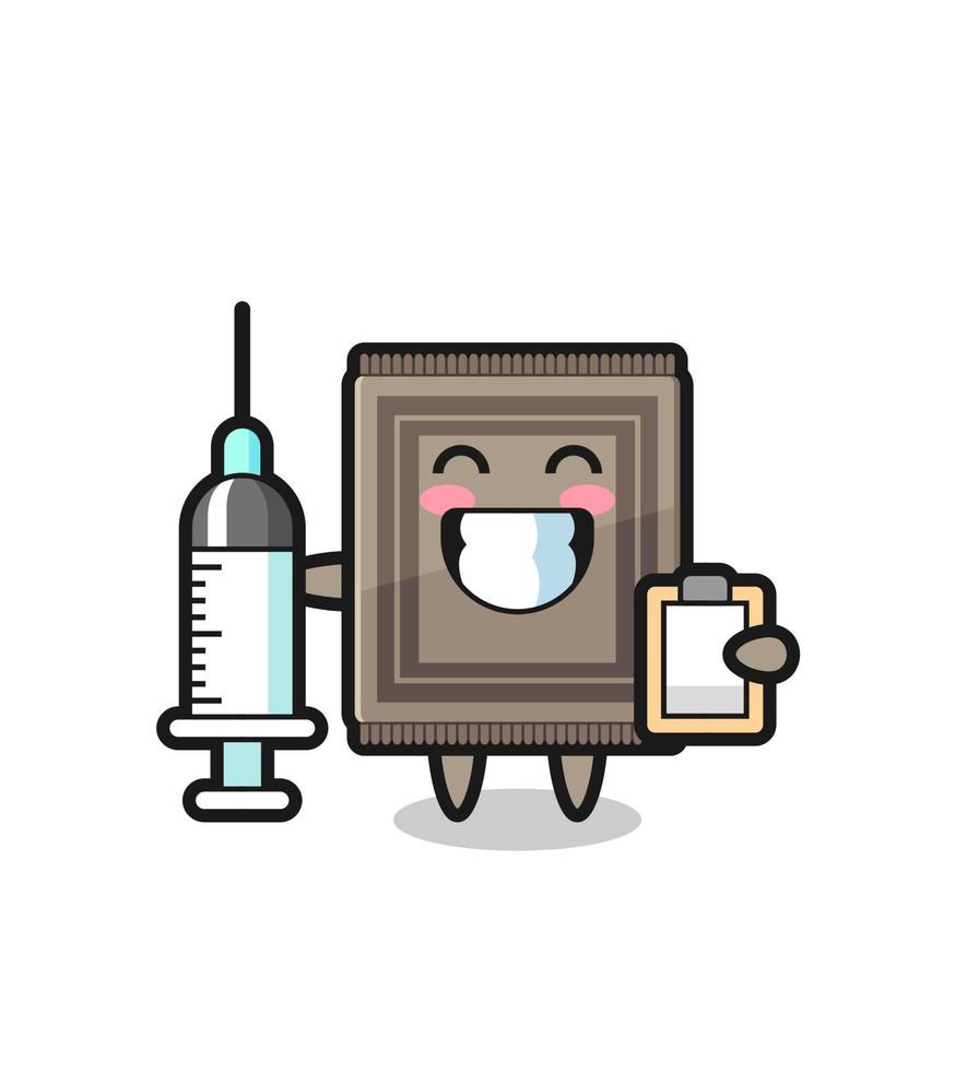 mascotte illustratie van tapijt net zo een dokter vector