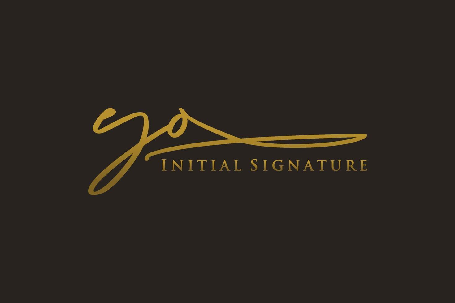 eerste yo brief handtekening logo sjabloon elegant ontwerp logo. hand- getrokken schoonschrift belettering vector illustratie.