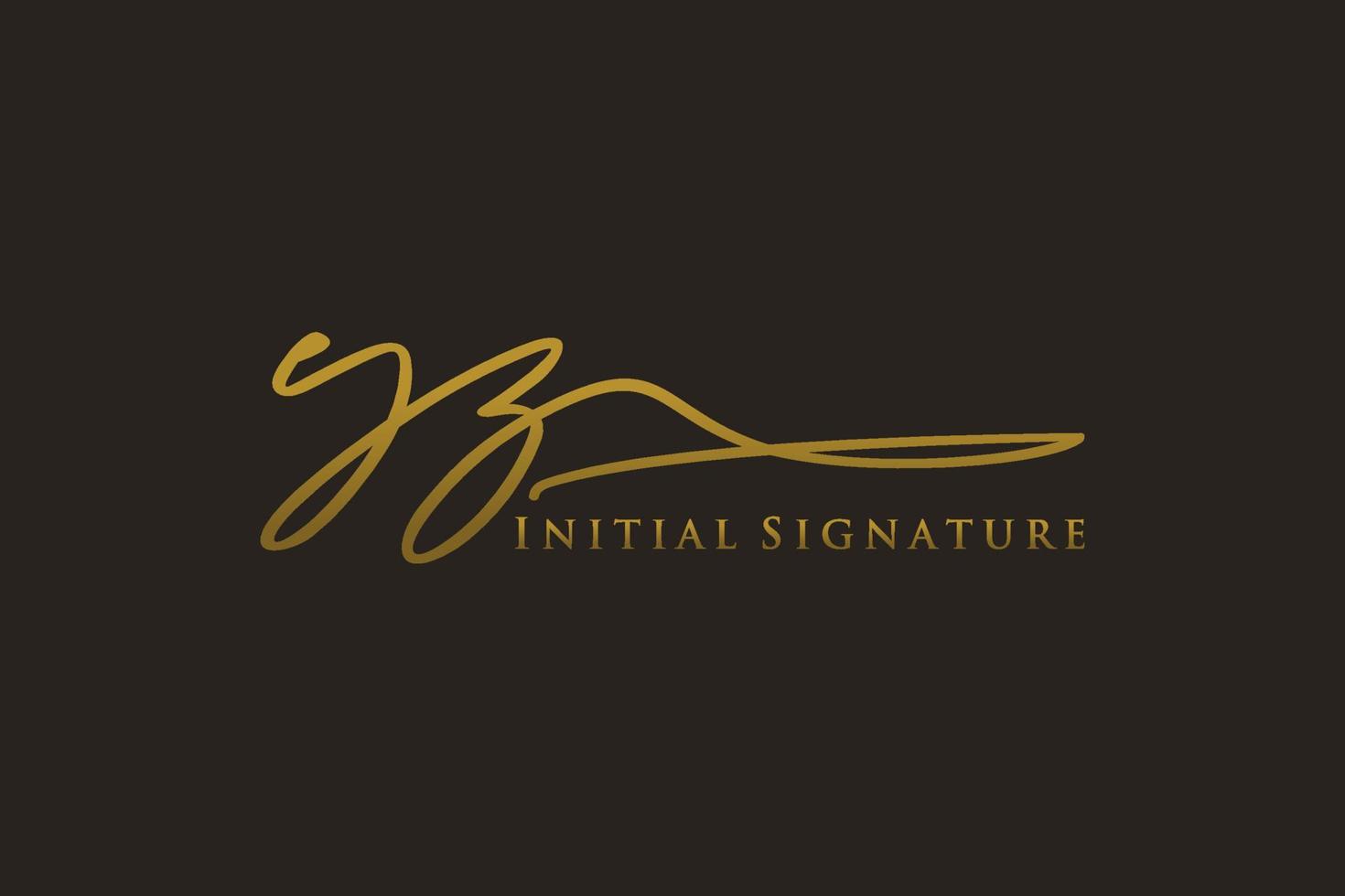 eerste yz brief handtekening logo sjabloon elegant ontwerp logo. hand- getrokken schoonschrift belettering vector illustratie.