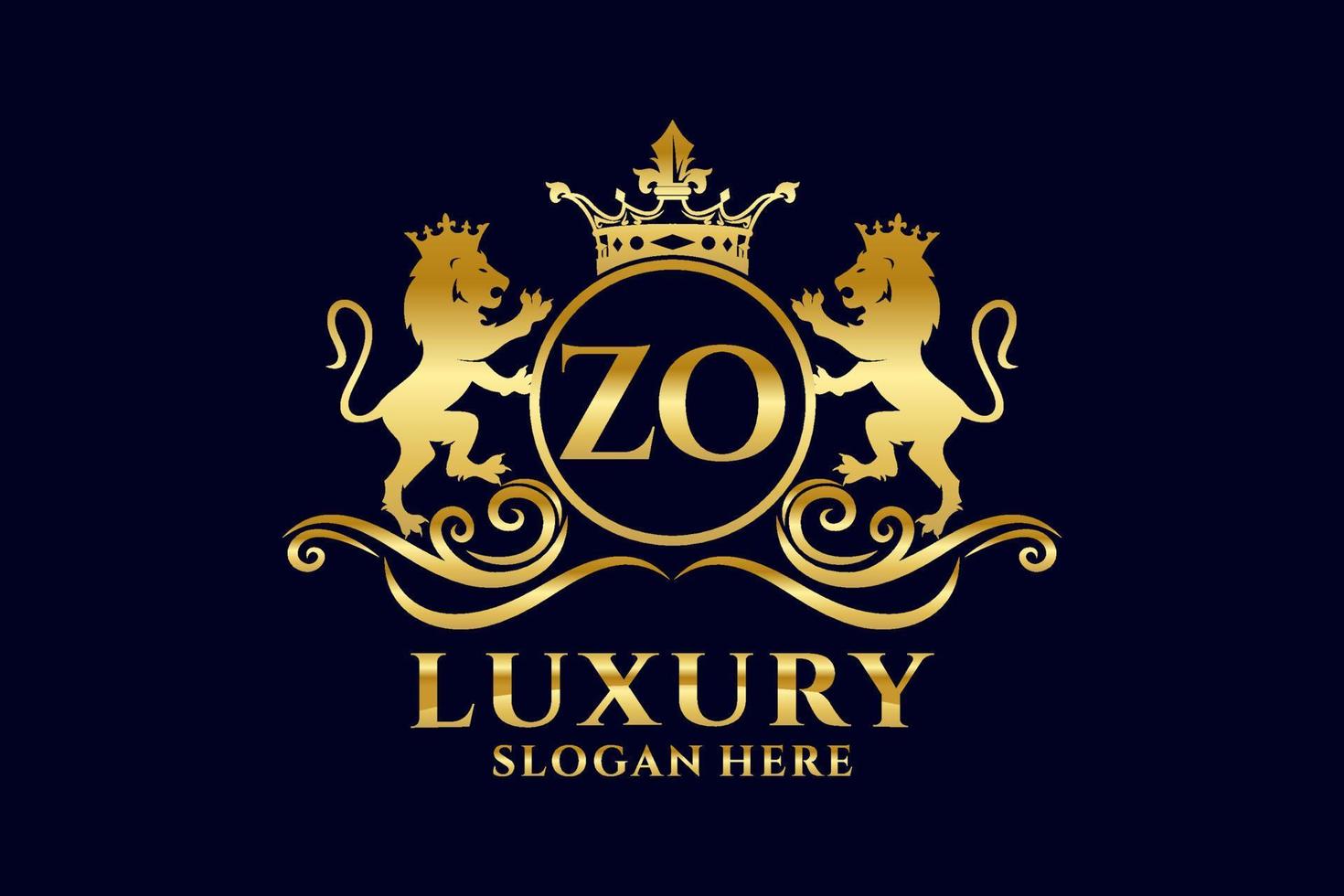 eerste zo brief leeuw Koninklijk luxe logo sjabloon in vector kunst voor luxueus branding projecten en andere vector illustratie.