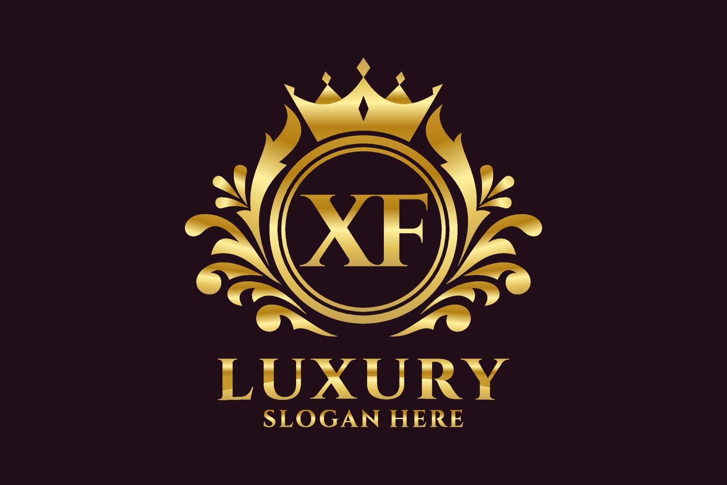 eerste xf brief Koninklijk luxe logo sjabloon in vector kunst voor luxueus branding projecten en andere vector illustratie.