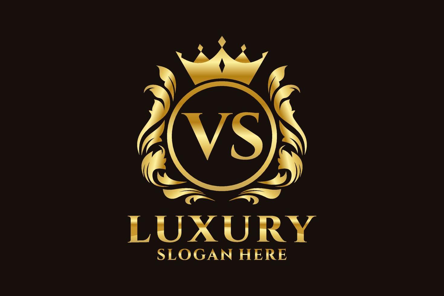 eerste vs brief Koninklijk luxe logo sjabloon in vector kunst voor luxueus branding projecten en andere vector illustratie.