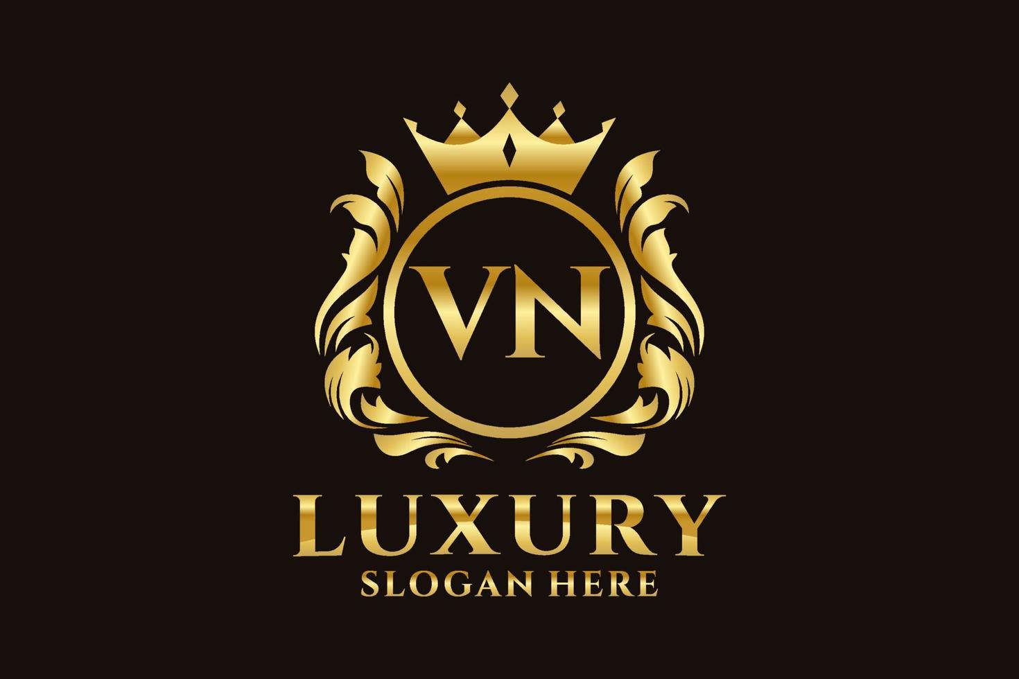 eerste vn brief Koninklijk luxe logo sjabloon in vector kunst voor luxueus branding projecten en andere vector illustratie.