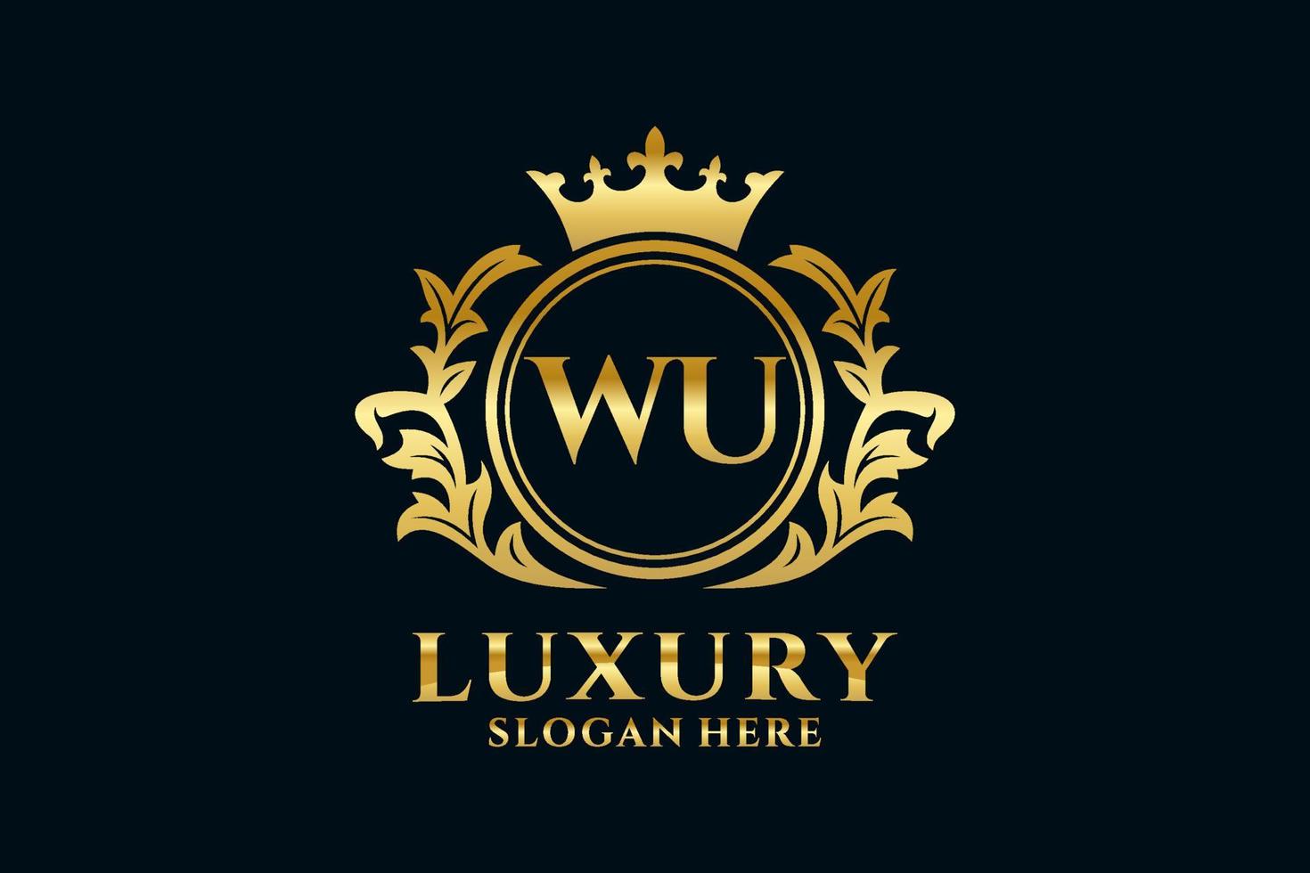 eerste wu brief Koninklijk luxe logo sjabloon in vector kunst voor luxueus branding projecten en andere vector illustratie.