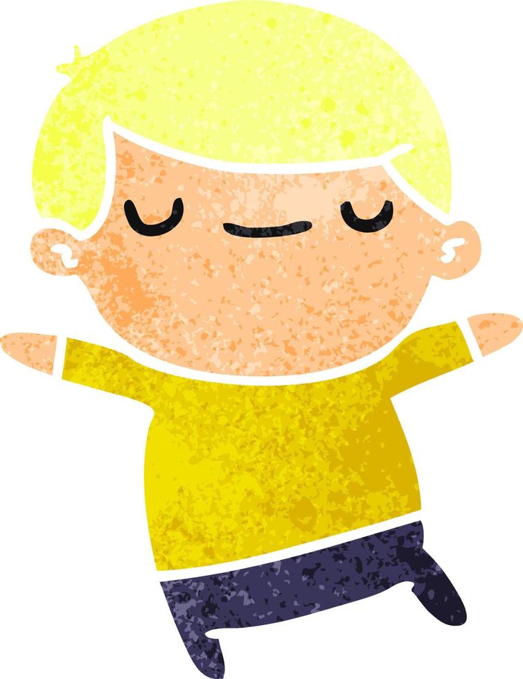 retro cartoon van een kawaii schattige jongen vector