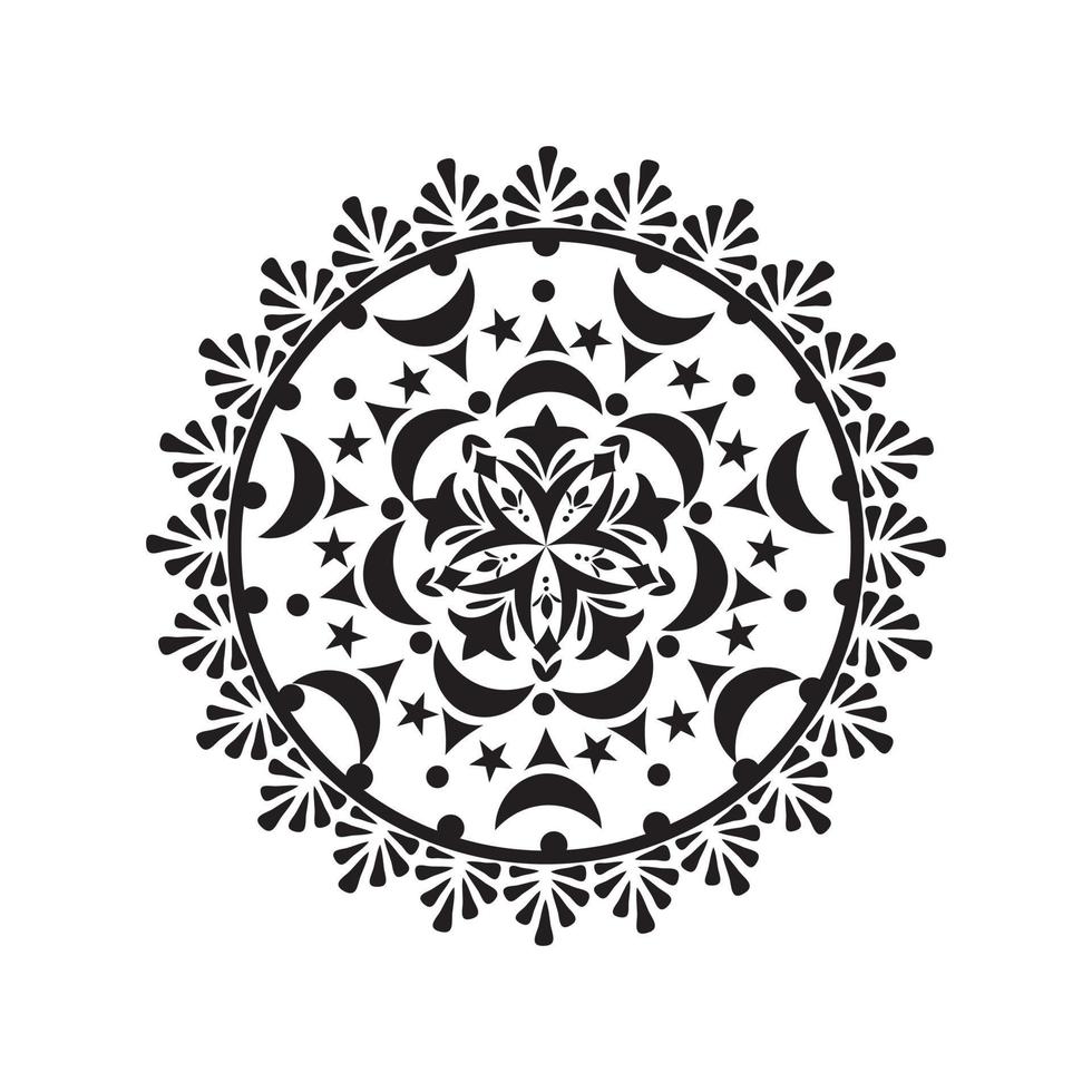 zwart en wit mandala vector geïsoleerd Aan wit. vector hand- getrokken circulaire decoratief element.mandala patroon zwart en wit mooi zo humeur