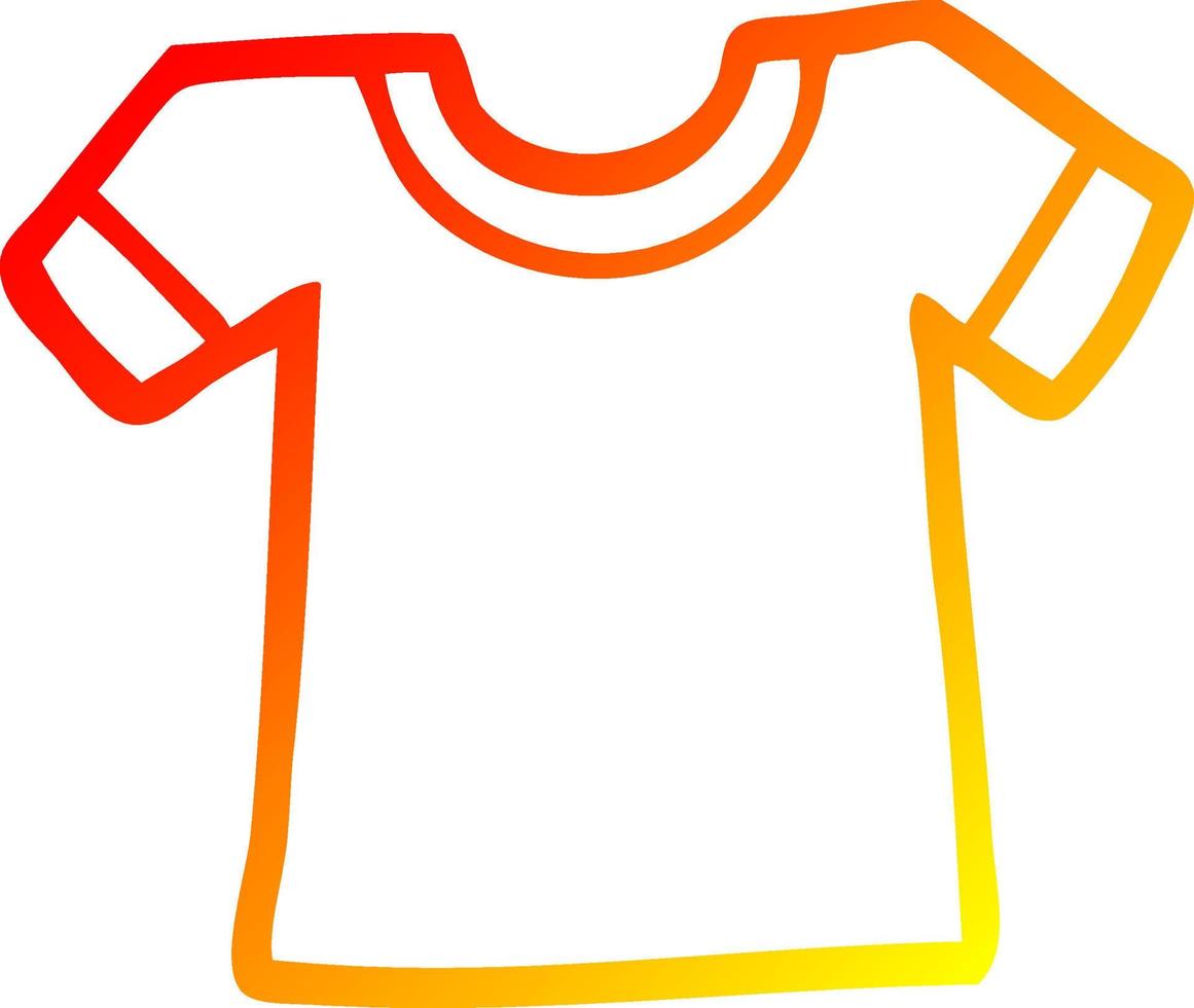 warm gradiënt lijntekening cartoon T-shirt vector