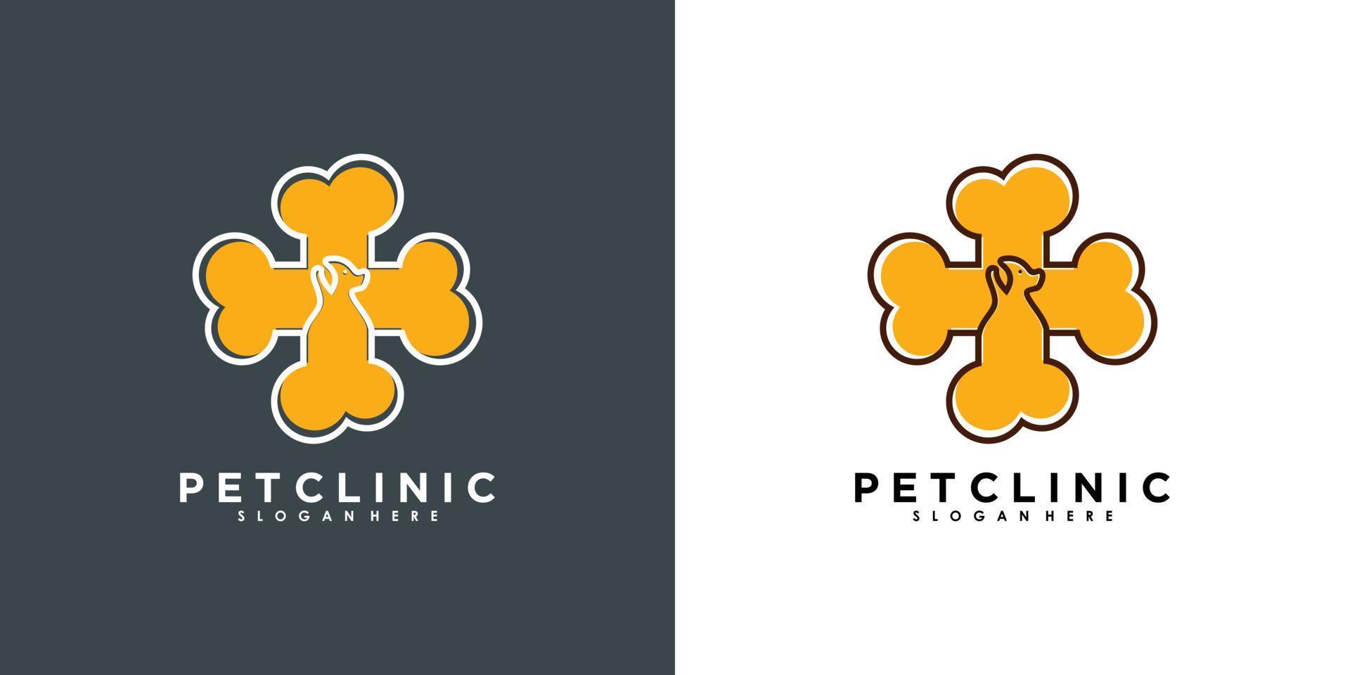 huisdier kliniek logo ontwerp met modern concept premie vector