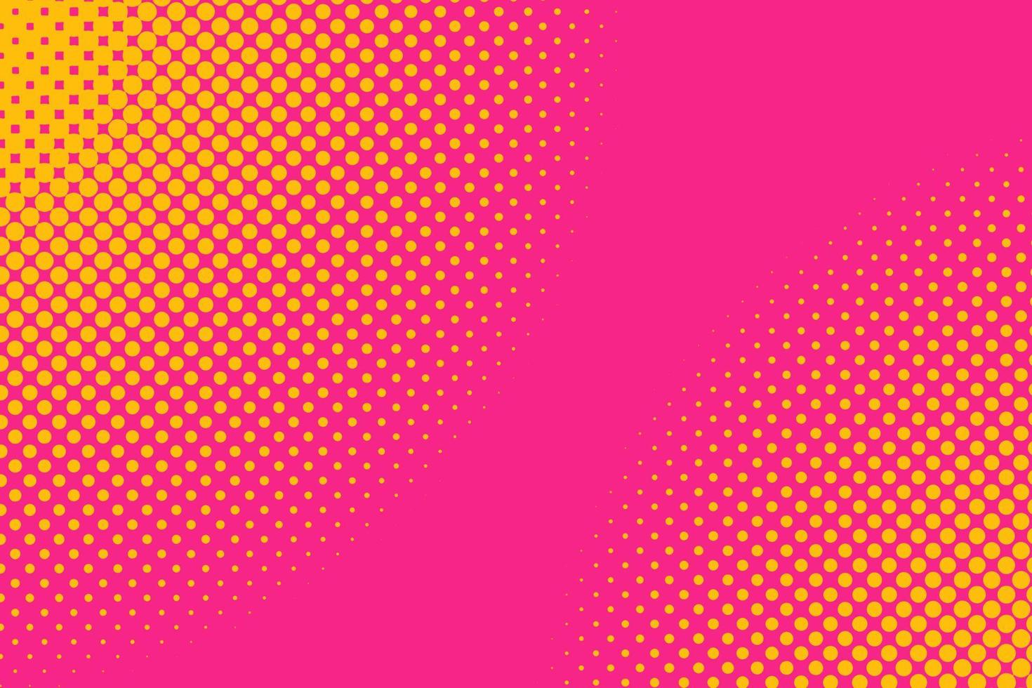 roze gele popart achtergrond met halftoonpunten in retro komische stijl. vectorillustratie. vector