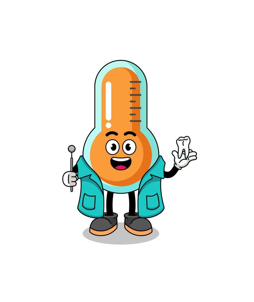 illustratie van thermometer mascotte net zo een tandarts vector