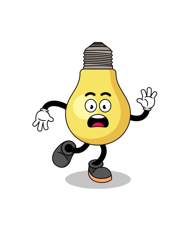 uitglijden licht lamp mascotte illustratie vector