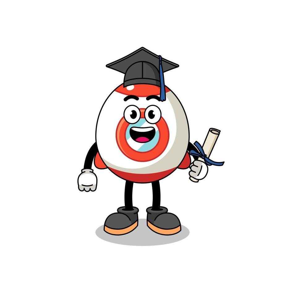 raket mascotte met diploma uitreiking houding vector