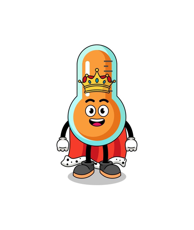 mascotte illustratie van thermometer koning vector