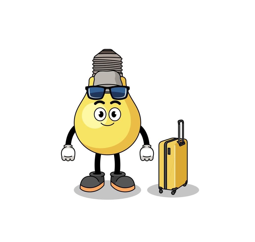 licht lamp mascotte aan het doen vakantie vector