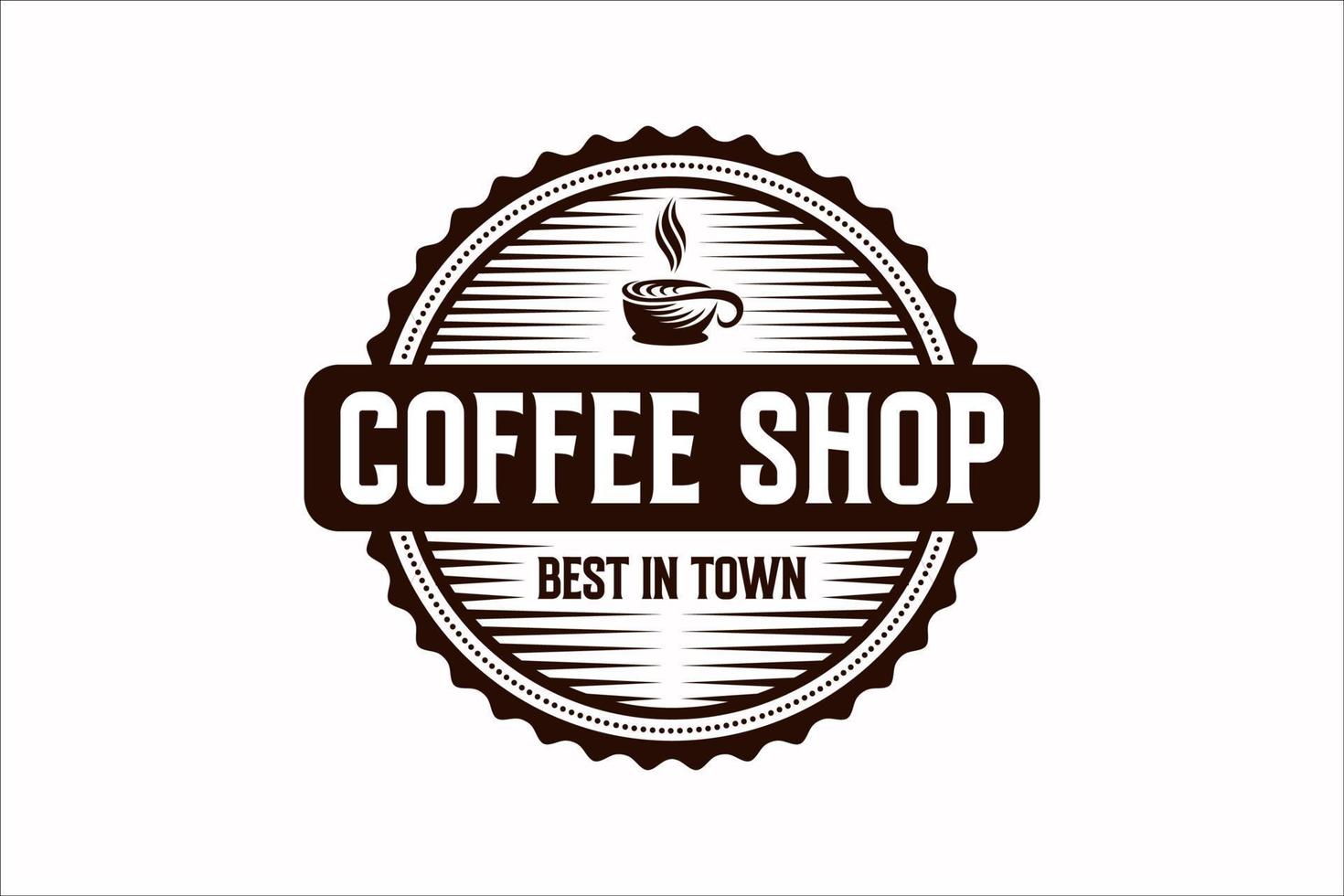 koffie winkel wijnoogst roestig metaal postzegel teken Aan een wit achtergrond, vector illustratie