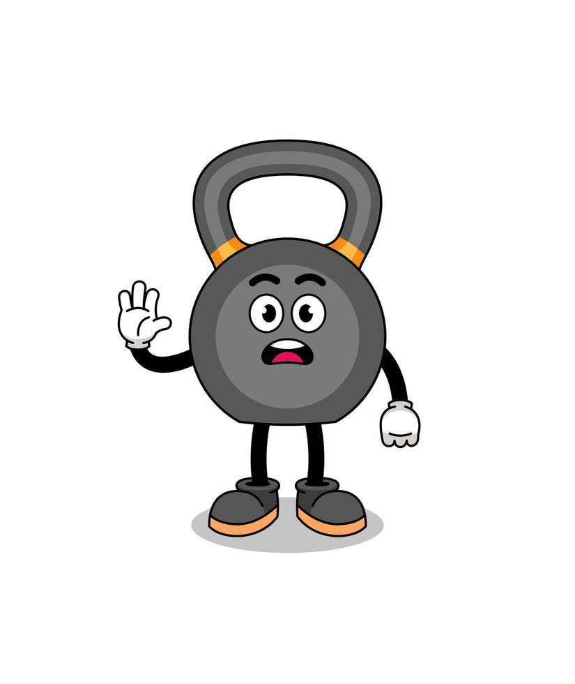 kettlebell tekenfilm illustratie aan het doen hou op hand- vector