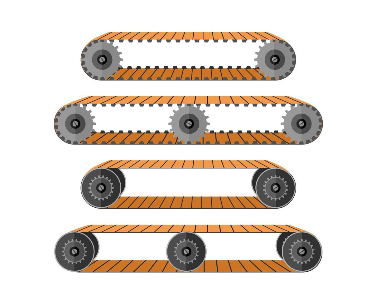 transportband riem. industrieel machine roltrap met in beweging rollen voor beweging van goederen uitrusting voor vervoeren Tassen en vector mensen