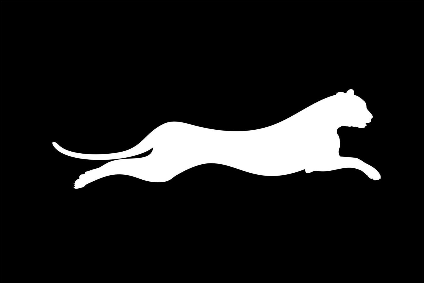 silhouet van de jumping wild kat, tijger, luipaard, panter, Jachtluipaard, jaguar en groot kat familie, voor logo, pictogram, website, of grafisch ontwerp element. vector illustratie