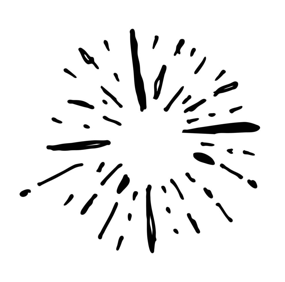vuurwerk hand- getrokken wit achtergrond vector