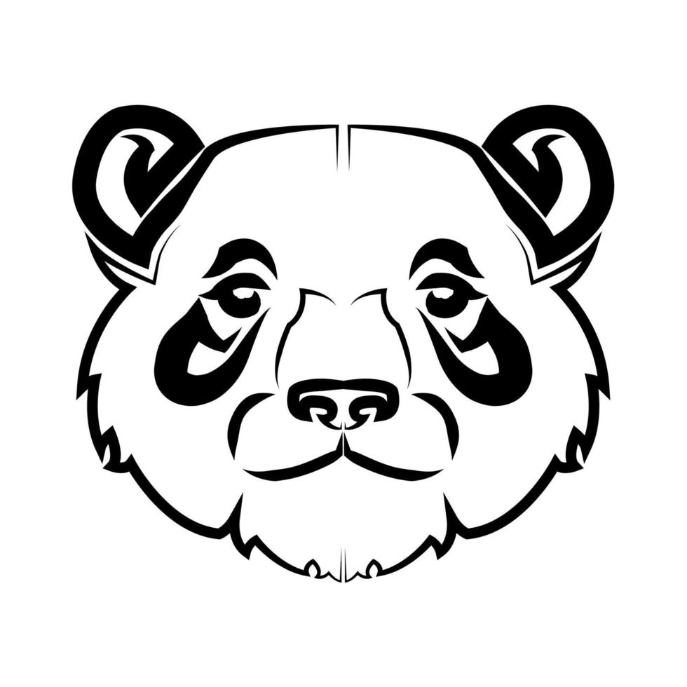 zwart en wit lijn kunst van panda hoofd. mooi zo gebruik voor symbool, mascotte, icoon, avatar, tatoeage, t-shirt ontwerp, logo of ieder ontwerp. vector