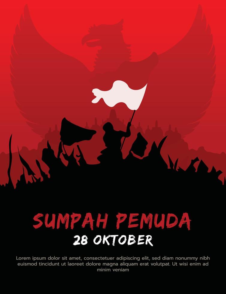 gelukkig Indonesisch jeugd belofte. geschikt voor groet kaart, poster en spandoek. selamat hari sumpah pemuda vector
