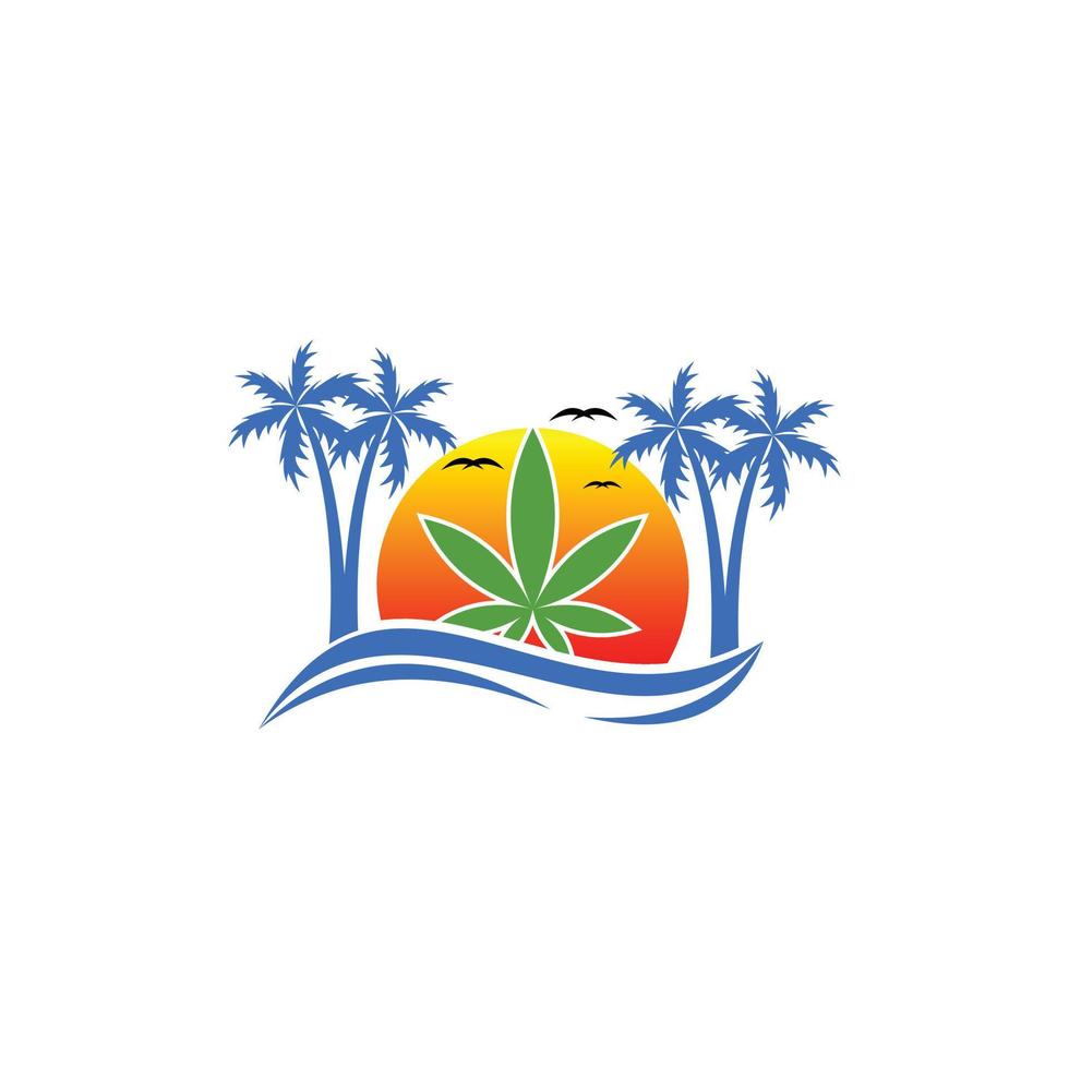 hennep eiland natuur landschap logo vector