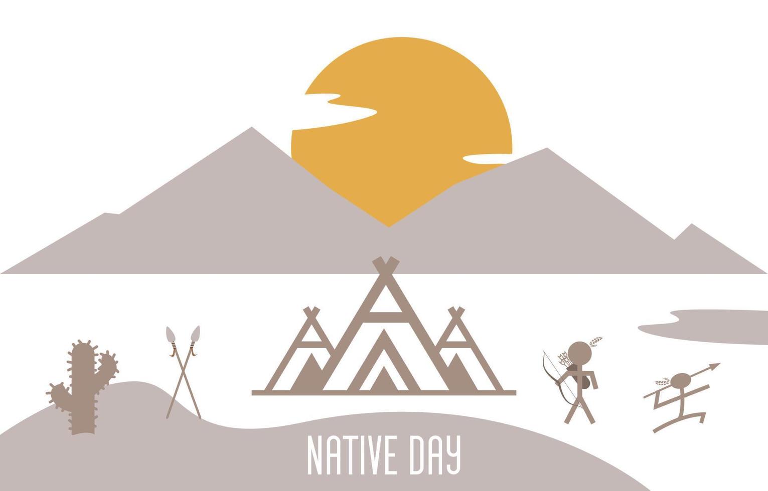 illustratie van inheems dag, mooi zo voor achtergrond, behang, geschenk kaart enz vector