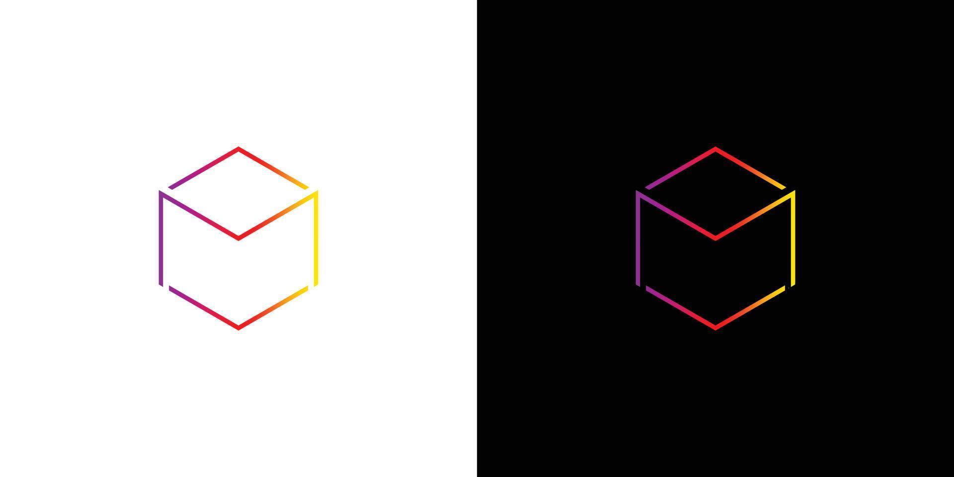 modern en geavanceerde kubus m logo abstract ontwerp vector