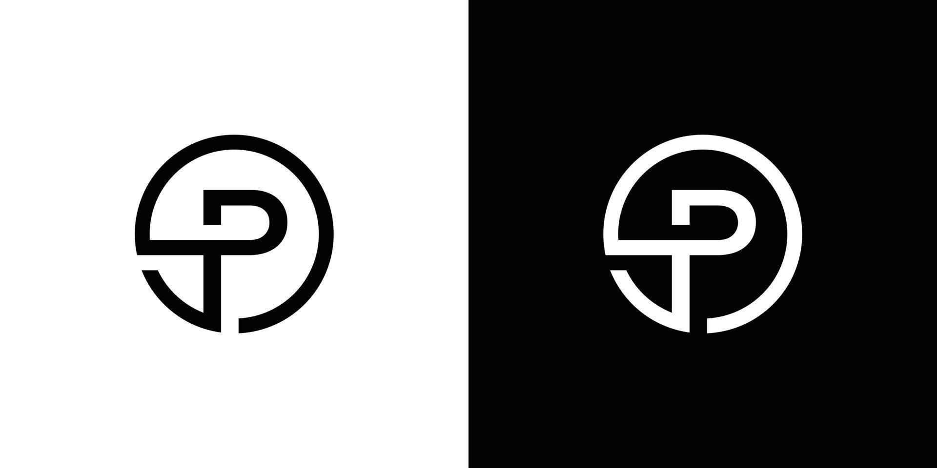 modern en uniek p eerste cirkel logo ontwerp abstract vector