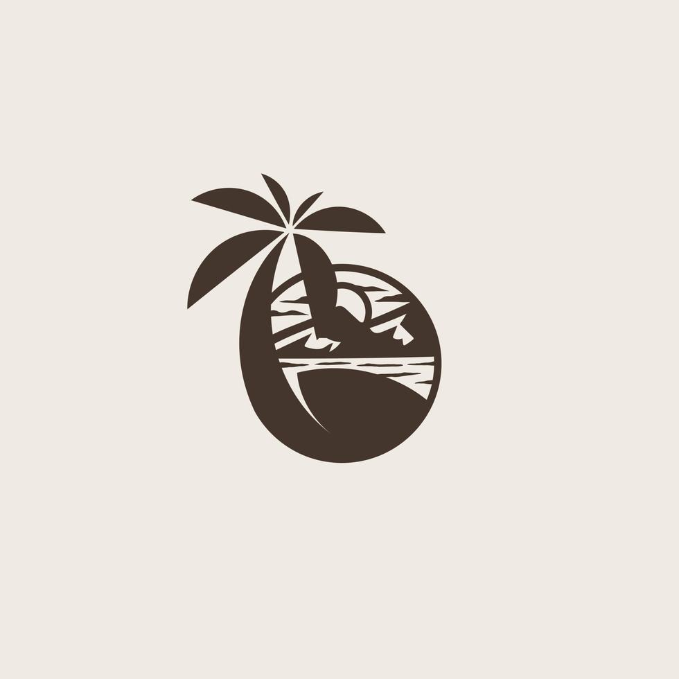 palm boom logo sjabloon. kan worden gebruikt voor tropisch strand huis hotel of toevlucht logo ontwerp vector illustratie