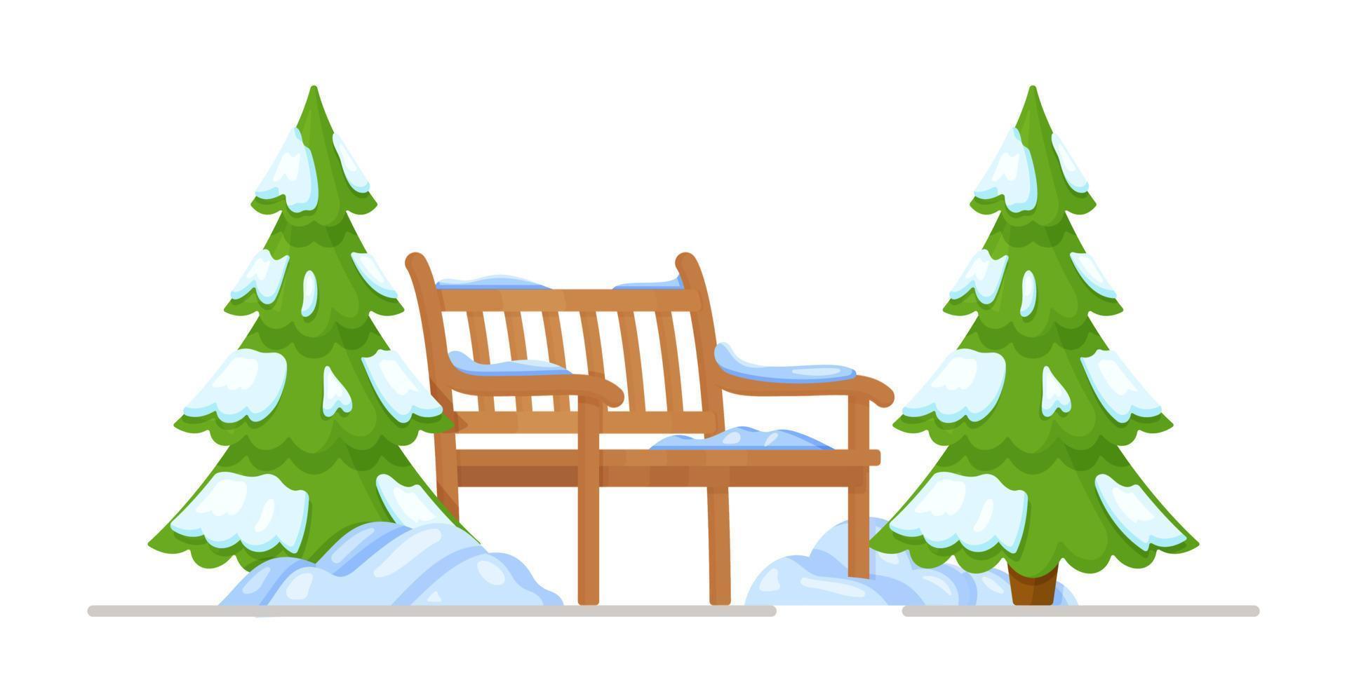 vector illustratie van de winter Woud concept. een wandelen in de park in winter.