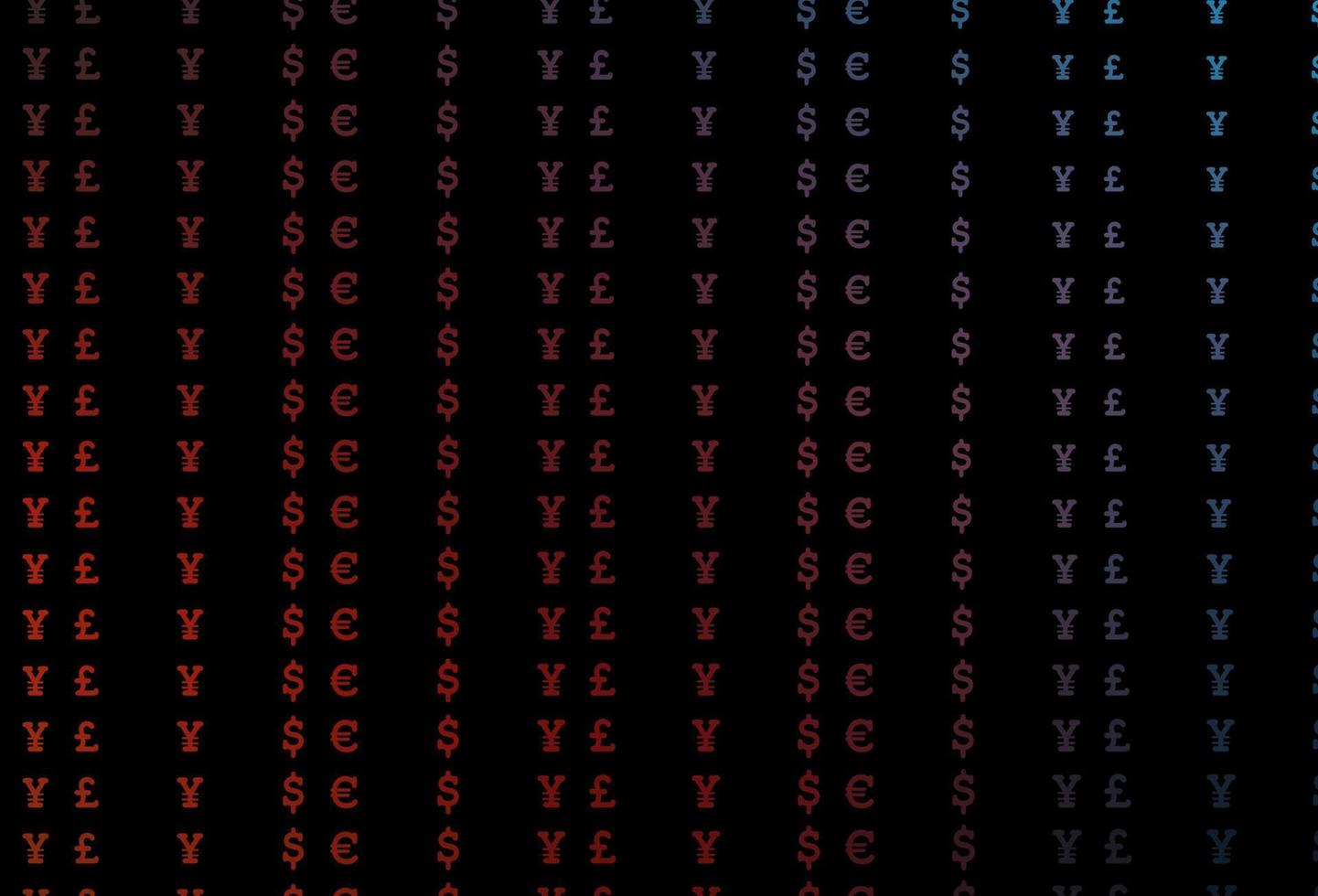 donkerblauwe, rode vectortextuur met financiële symbolen. vector