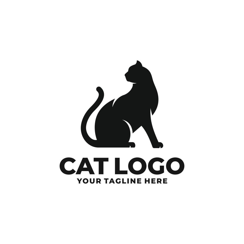 kat gemakkelijk vlak logo vector