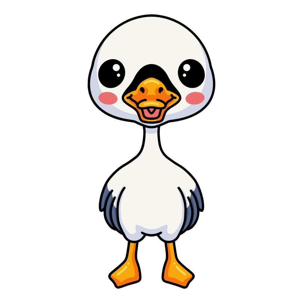 schattig weinig gans tekenfilm staand vector