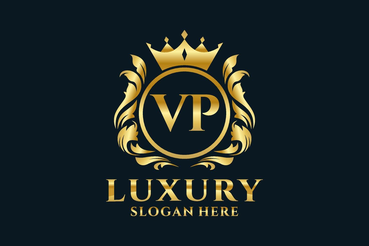 eerste vp brief Koninklijk luxe logo sjabloon in vector kunst voor luxueus branding projecten en andere vector illustratie.