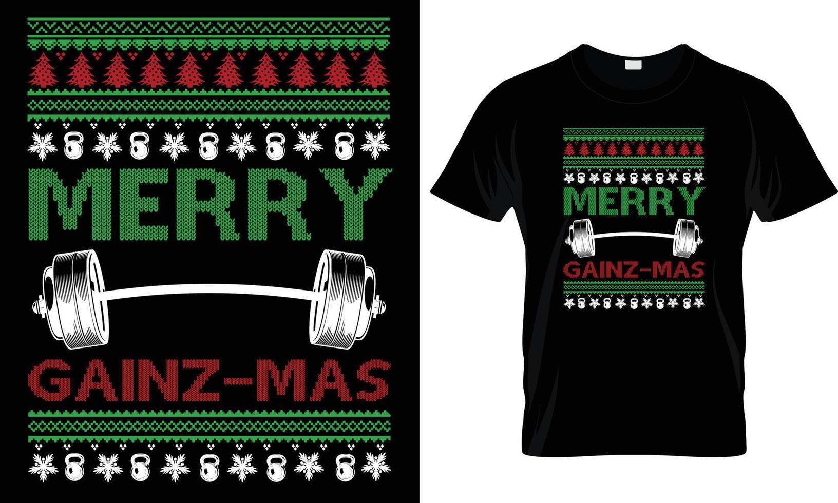 vrolijk ginz-mas geschiktheid t-shirt ontwerp grafisch vector