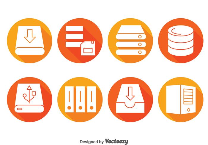 Pictogrammen voor serverrek cirkel vector