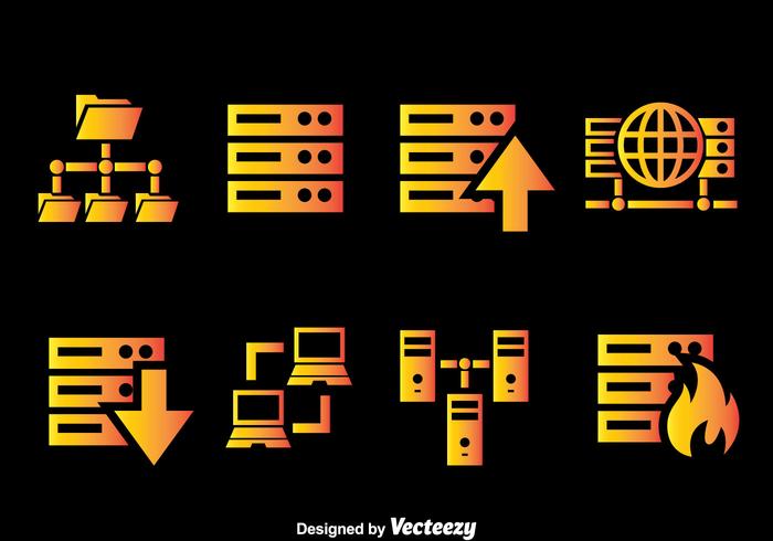 Server Rack Gradient Pictogrammen Vector