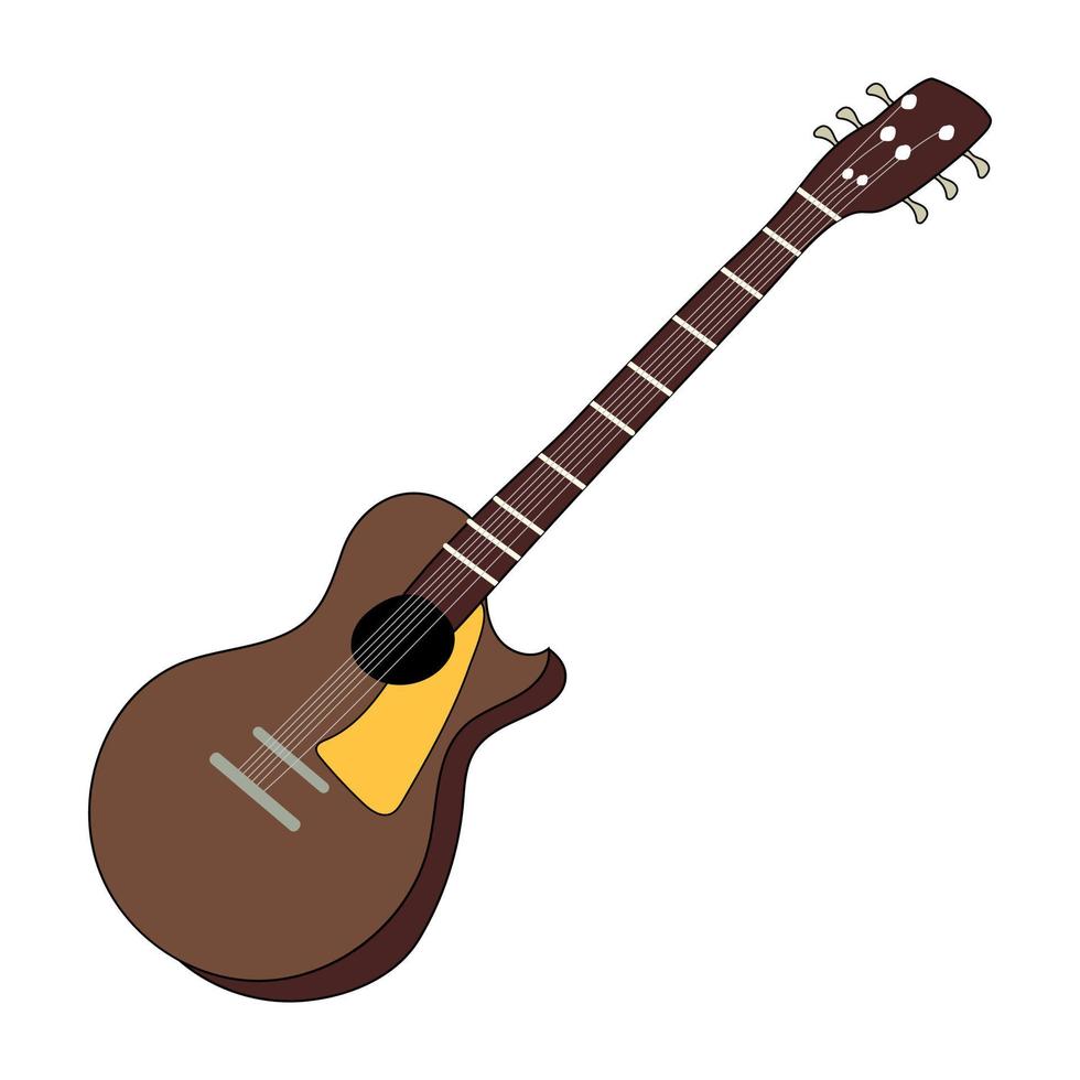 gitaar geïsoleerd op witte achtergrond vector